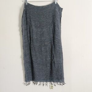 New MARQUET Women’s Gray Fair Trade Free Weave Scarf Cotton Hand Dyed And Woven